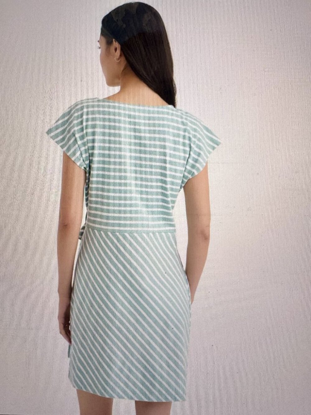 NWT Current Loft Striped Side Tie Wedge Tee Mini Dress - Picture 2 of 4